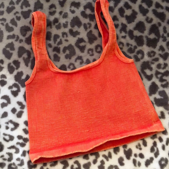 Free People Tops - Free People Movement Happiness Runs Square Neck Crop Tank XS/S Sparked Orange